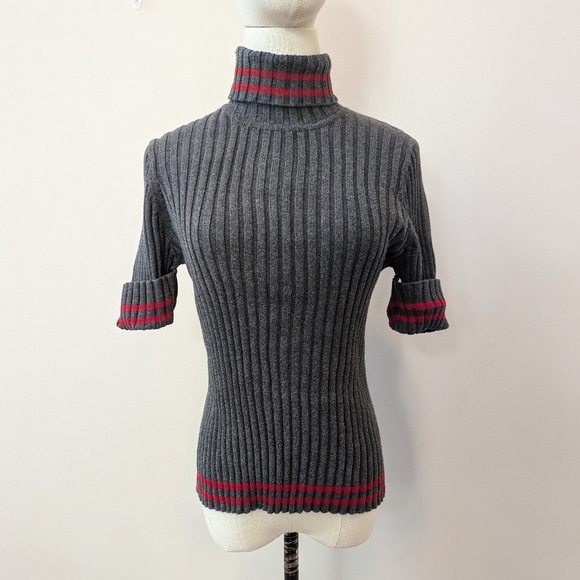 Vintage Abercrombie &Fitch Ribbed Turtleneck Sweater Y2K Preppy - Picture 1 of 11
